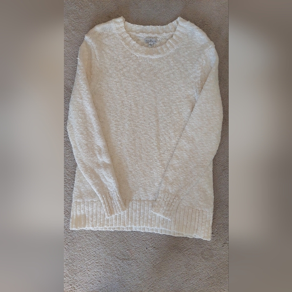 White Crew-neck Sweater - Picture 1 of 5